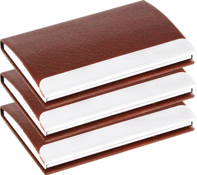 OFIXO 10 Card Holder(Set of 3, Brown)