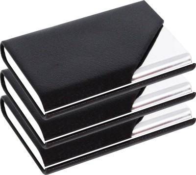 OFIXO 10 Card Holder(Set of 3, Black)