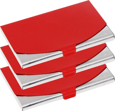 OFIXO 10 Card Holder(Set of 3, Red)