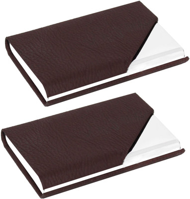 OFIXO 10 Card Holder(Set of 2, Brown)
