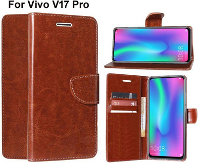 FARMAISH Flip Cover for Vivo V17 Pro(Brown, Shock Proof, Pack of: 1)