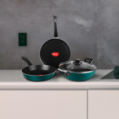Pigeon ALPHA NON-STICK 4 PIECE IB GIFT SET Induction Bottom Non-Stick Coated Cookware Set(Aluminium, 4 - Piece)
