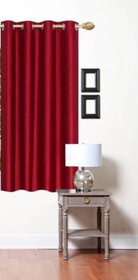 NEW FAB 151 cm (5 ft) Polyester Semi Transparent Window Curtain Single Curtain(Solid, Maroon)