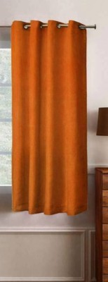 Styletex 151 cm (5 ft) Polyester Semi Transparent Window Curtain Single Curtain(Plain, Orange)