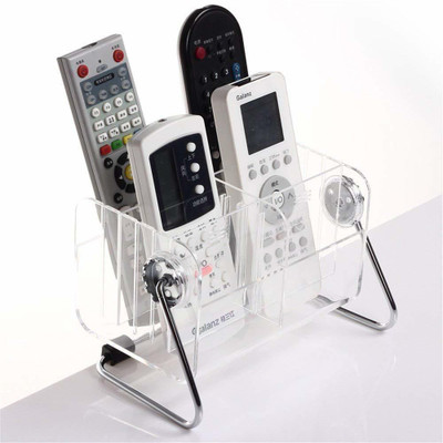 JAHAAN 6 Compartments Acrylic Clear Acrylic Home Desk TV Air-Conditioner Remote Control Storage Holder Organizer Stand - Remote Holder(transparent)