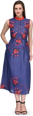 Natty India Women A-line Blue Dress