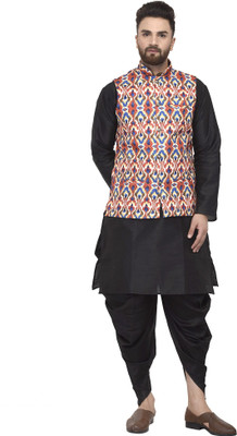 ABH Lifestyle Men Kurta Dhoti Pant Ethnic Jacket Set