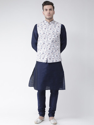 DEYANN Men Kurta Churidar Ethnic Jacket Set