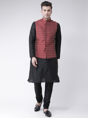 DEYANN Men Kurta Churidar Ethnic Jacket Set