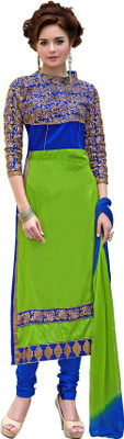 Kimisha Cotton Blend Dyed, Solid, Embroidered Kurta & Churidar Material