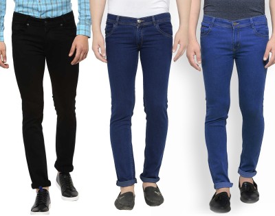 Masterly Weft Slim Men Multicolor Jeans(Pack of 3)