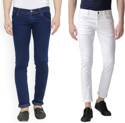 Masterly Weft Slim Men Multicolor Jeans(Pack of 2)