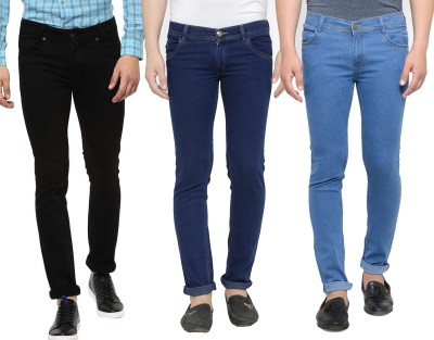 Masterly Weft Slim Men Multicolor Jeans(Pack of 3)