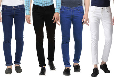 Masterly Weft Slim Men Multicolor Jeans(Pack of 4)