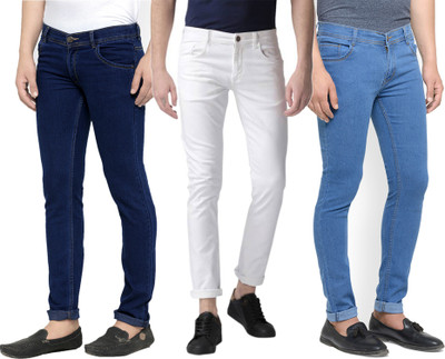 Masterly Weft Slim Men Multicolor Jeans(Pack of 3)