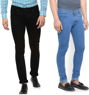 Masterly Weft Slim Men Multicolor Jeans(Pack of 2)