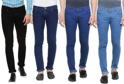 Masterly Weft Slim Men Multicolor Jeans(Pack of 4)
