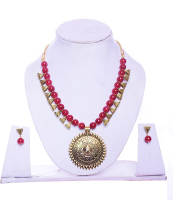 FabTak Zinc Rhodium Red Jewel Set  (Pack Of 1) For Rs. 179 @ 70 %