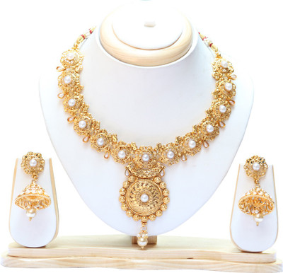 Ethnicking Alloy Gold-plated Gold Jewellery Set(Pack of 1)