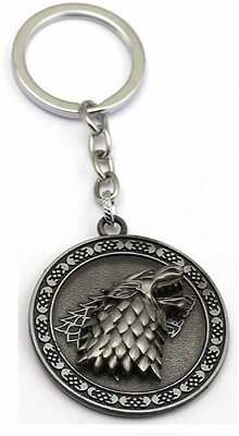Royle Katoch Rotating-SPINNING Game of Thrones GOT House Stark Winter is Coming Dire Wolf Head Sigil Metal Keychain Key Chain