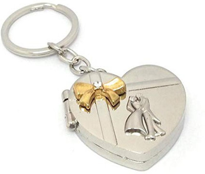 MGP FASHION Best Quality Couple On Heart Dil Shape Mini Photo Frame Key Chain