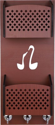 SEHAZ ARTWORKS Akin-Terrace-BR-Big-Keyholder Wood Key Holder(3 Hooks, Brown)