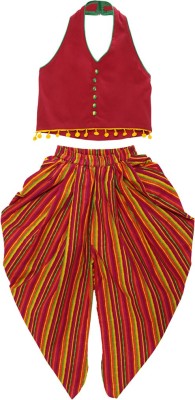 Twisha Girls Party(Festive) Top Dhoti Pant(Red)