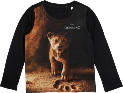 Lion King Boys Printed Polycotton Regular T Shirt(Black, Pack of 1)