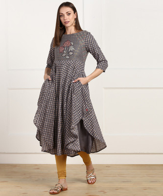 biba-women-printed-flared-kurtagrey