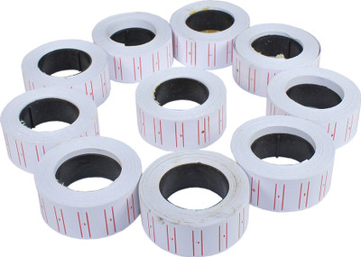 Selva Front Sticker Price Labels Paper Tag MRP Mark 10 Rolls Price Labels Paper Tag Mark Sticker Paper Label(White, Red)
