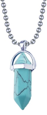 ZIVOM Blue Turquoise Crystal Rhodium Stainless Steel Pendant