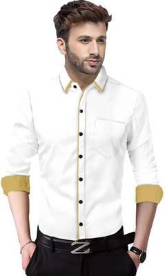 X-MEN Men Solid Casual White Shirt