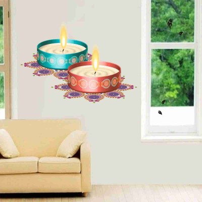 STICKER STUDIO 58 cm DIYA Self Adhesive Sticker(Pack of 2)