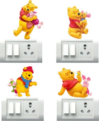 STICKER STUDIO 20 cm POOH Self Adhesive Sticker(Pack of 4)