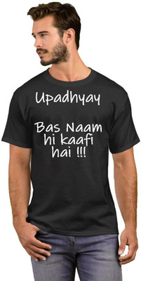 GNS Typography Men Round Neck White, Black T-Shirt