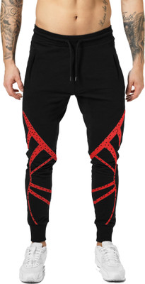 JUGULAR Polka Print Men Black Track Pants