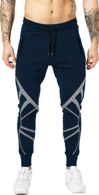 JUGULAR Printed Men Dark Blue Track Pants