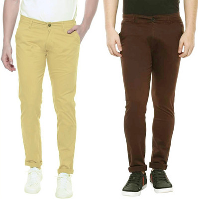 Masterly Weft Slim Fit Men Multicolor Trousers