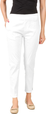 Q-Rious Regular Fit Women White Trousers