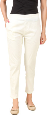 Q-Rious Regular Fit Women Cream Trousers