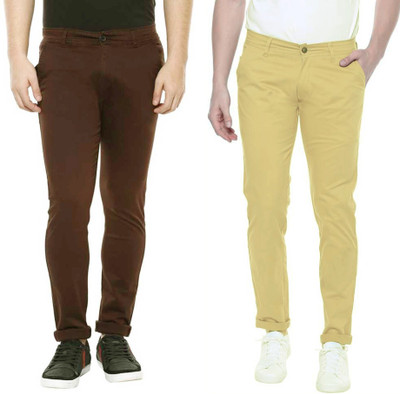 Masterly Weft Slim Fit Men Multicolor Trousers