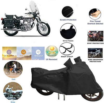 QualityBeast Two Wheeler Cover for Royal Enfield(Black)