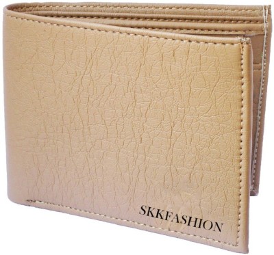 SKKFASHION Men Trendy Beige Artificial Leather Wallet(3 Card Slots)