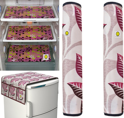 YELLOW WEAVES Refrigerator  Cover(Width: 99 cm, Multicolor)