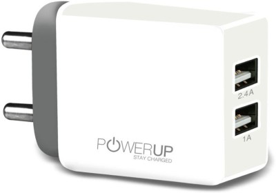 powerup stay charged 12 W 2.4 A Wall Charger for Mobile with Detachable Cable(White)