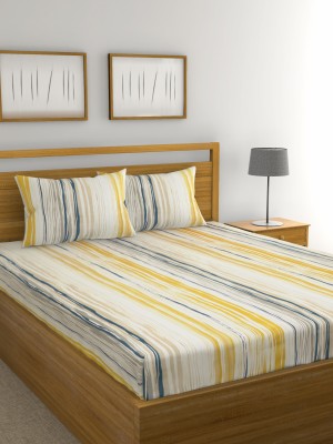 raymond-home-104-tc-cotton-double-striped-bedsheetpack-of-1-yellow