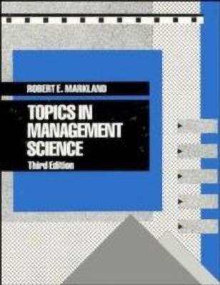 Topics in Management Science(English, Hardcover, Markland Robert E.)