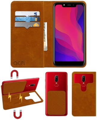 ACM Flip Cover for Micromax Ione(Gold, Cases with Holder, Pack of: 1)