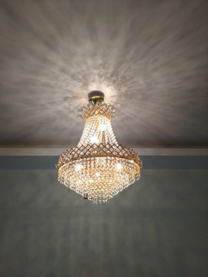 PR Prashant Styles New Good Looking K9 Crystal chandeliers Chandelier Ceiling Lamp(Yellow)