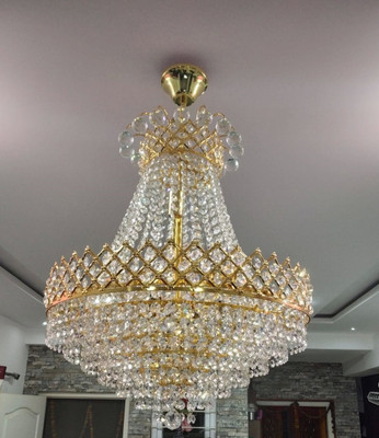 PR Prashant Styles New Good Looking K9 Crystal chandeliers Chandelier Ceiling Lamp(Yellow)